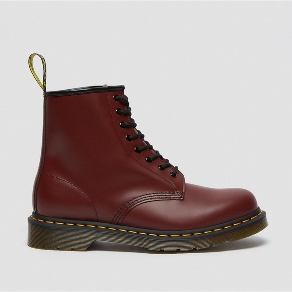 DR. MARTENS WOMEN’S 1460 SMOOTH LEATHER LACE UP BOOTS COLOR: CHERRY RED SIZE: 8 - Picture 4 of 16